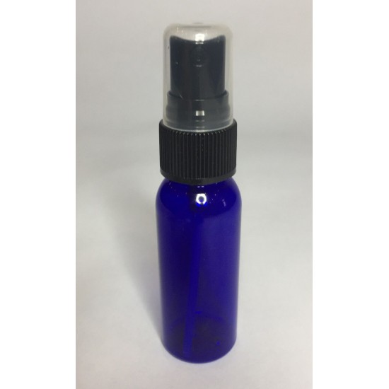30ml PET Plastic Blue Boston Bottles & Black Spray Pump