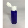30ml PET Plastic Cobalt Blue Boston Bottles With White Flip Top Cap