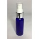 30ml PET Plastic Cobalt Blue Boston Bottles & White/Chrome Serum Pump