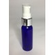 30ml PET Plastic Cobalt Blue Boston Bottles & White/Chrome Serum Pump