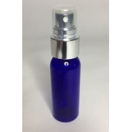 30ml PET Plastic Cobalt Blue Boston Bottles & Chrome Atomiser Spray 