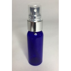 30ml PET Plastic Cobalt Blue Boston Bottles & Chrome Atomiser Spray 