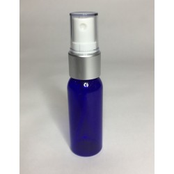 30ml PET Plastic Blue Boston Bottles & Matt Silver Spray Pump