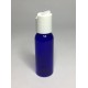 30ml PET Plastic Cobalt Blue Boston Bottles With White Disc Top Cap
