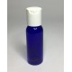 30ml PET Plastic Cobalt Blue Boston Bottles With White Disc Top Cap