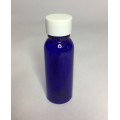 30ml PET Plastic Cobalt Blue Boston Bottles With White Ribbed Cap