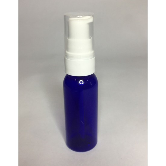 30ml PET Plastic Blue Boston Bottles & White Serum Pump