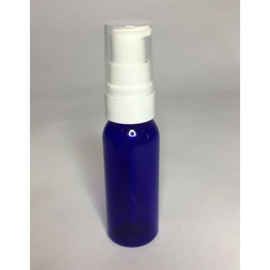 30ml PET Plastic Blue Boston Bottles & White Serum Pump 30ml PET Plastic Blue Boston Bottles & White Serum Pump