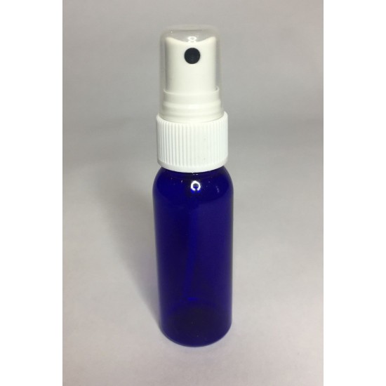 30ml PET Plastic Blue Boston Bottles & White Spray Pump