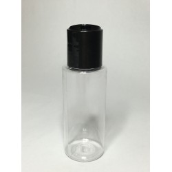 100ml Clear Plastic Cylinder Bottle with Black Disc Top Cap