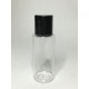 60ml Clear Plastic Cylinder Bottle & Black Disc Cap