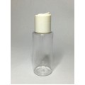 60ml Clear Plastic Cylinder Bottle & White Disc Cap