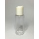 60ml Clear Plastic Cylinder Bottle & White Disc Cap