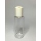 60ml Clear Plastic Cylinder Bottle & White Disc Cap