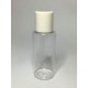 60ml Clear Plastic Cylinder Bottle & White Disc Cap