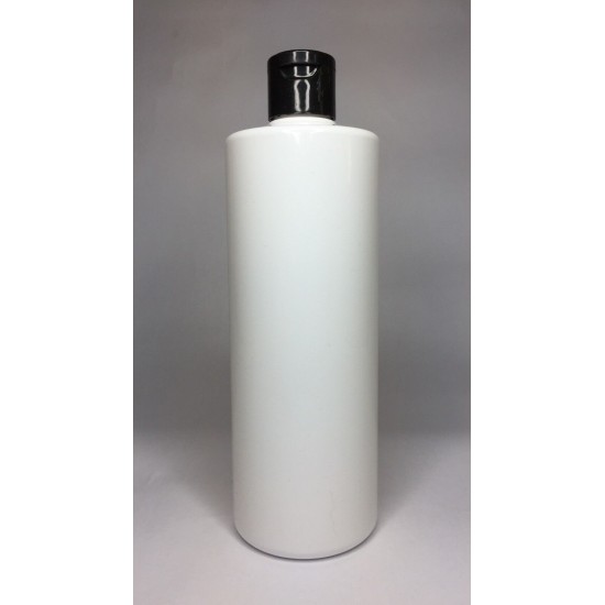 500ml White Cylinder Bottle with Black Flip Top