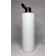 250ml White Cylinder Bottle with Black Flip Top