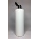 500ml White Cylinder Bottle with Black Flip Top