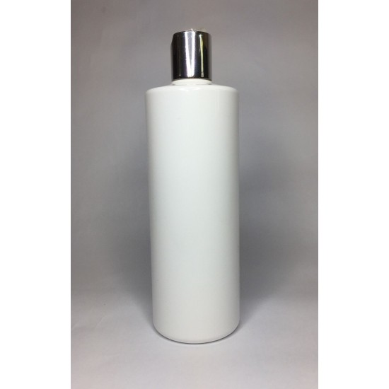 250ml White Cylinder with Shiny Silver Disc Top