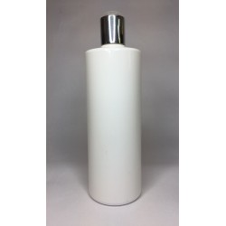 250ml White Cylinder with Shiny Silver Disc Top