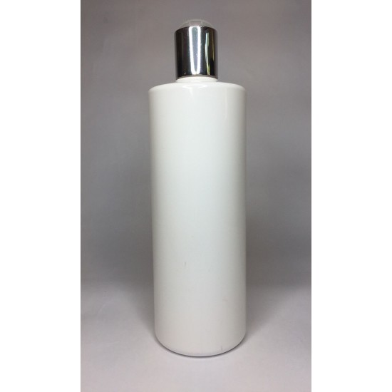 500ml White Cylinder Bottle with Chrome Disc Top