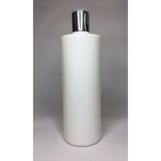 250ml White Cylinder with Shiny Silver Disc Top