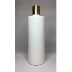 250ml White Cylinder with Shiny Gold Disc Top