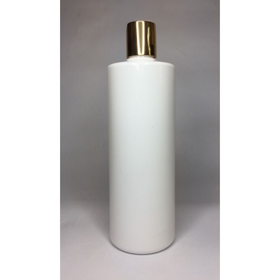 250ml White Cylinder with Shiny Gold Disc Top