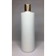 500ml White Cylinder Bottle with Shiny Gold Disc Top