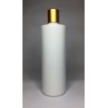 250ml White Cylinder Bottle with Matt Gold Disc Top