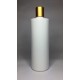 500ml White Cylinder Bottle with Matt Gold Disc Top