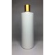 250ml White Cylinder Bottle with Matt Gold Disc Top