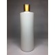 250ml White Cylinder Bottle with Matt Gold Disc Top