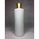 500ml White Cylinder Bottle with Matt Gold Disc Top