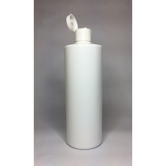 500ml White Cylinder Bottle with White Flip Top