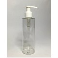 500ml Clear PET Cylinder Bottle with White Lotion Pump