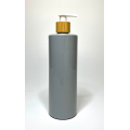 500ml Grey PET Plastic Cylinder Bottles with Bamboo/White Lotion Pump