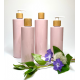 500ml Pink PET Plastic Cylinder Bottles with Bamboo White Lotion Pump 500ml Pink PET Plastic Cylinder Bottles with Bamboo White Lotion Pump