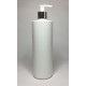 500ml White Cylinder Bottle with Chrome & White Lotion Pump