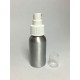 50ml Aluminium Boston Bottle With White Atomiser