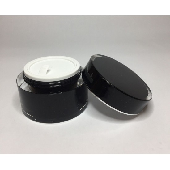 50ml Luxury Black Double Wall Acrylic Jar