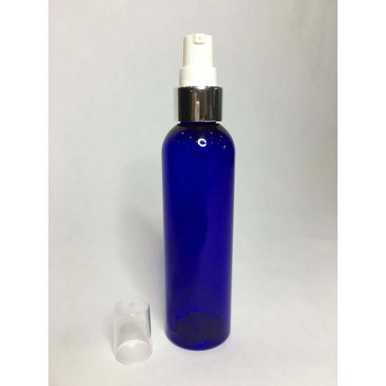 60ml PET Plastic Cobalt Blue Bottles And Chrome Lotion Pump