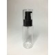 60ml Clear Plastic Cylinder Bottle & Black Serum Overcap Pump