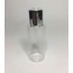 60ml Clear PET Cylinder Bottle with Chrome Silver Disc Top