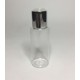 100ml Clear Plastic Cylinder Bottle with Shiny Silver Disc Top 100ml Clear Plastic Cylinder Bottle with Shiny Silver Disc Top