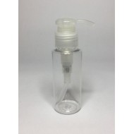 60ml Clear Plastic Cylinder Bottle & Natural Lotion Pump