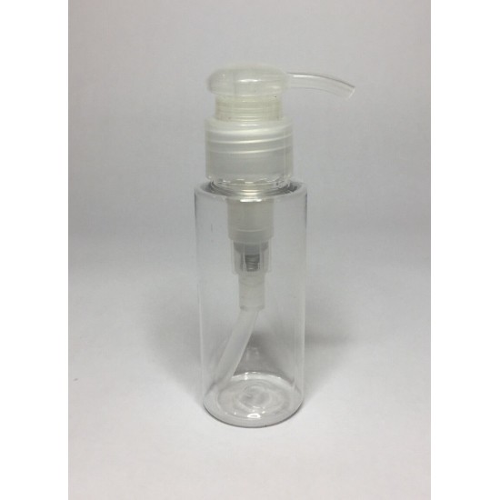60ml Clear Plastic Cylinder Bottle & Natural Lotion Pump 60ml Clear Plastic Cylinder Bottle & Natural Lotion Pump