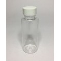 60ml Clear Plastic Cylinder Bottle & Smooth White Cap
