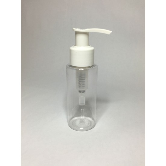 60ml Clear Plastic Cylinder Bottle & White Lotion Pump 60ml Clear Plastic Cylinder Bottle & White Lotion Pump