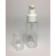 100ml Clear Plastic Cylinder Bottle with White Over Cap Serum Pump 100ml Clear Plastic Cylinder Bottle with White Over Cap Serum Pump